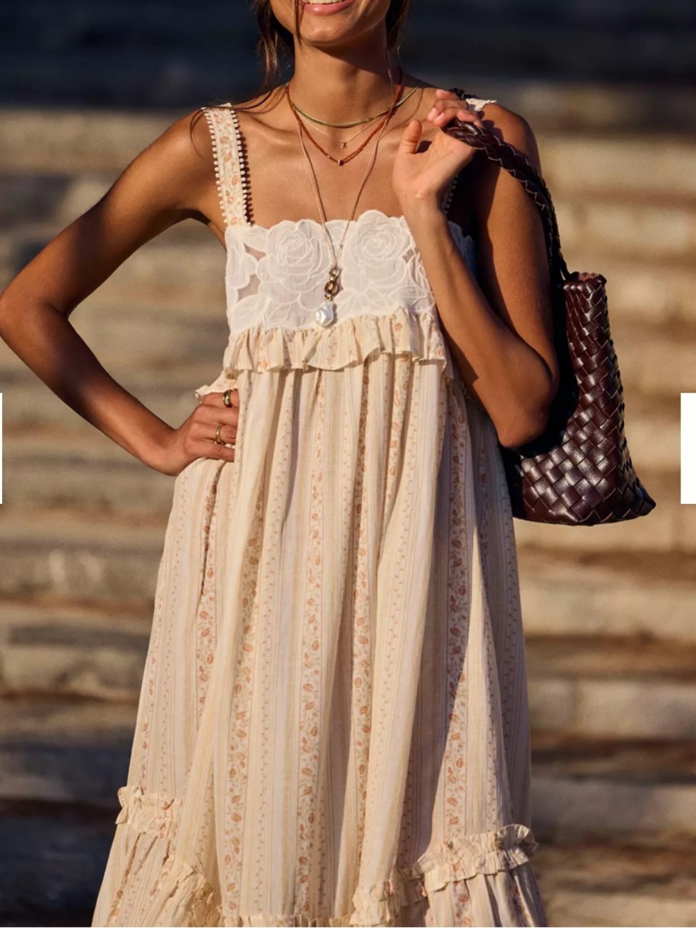 Anthropologie LyreBird Babydoll Midi Dress